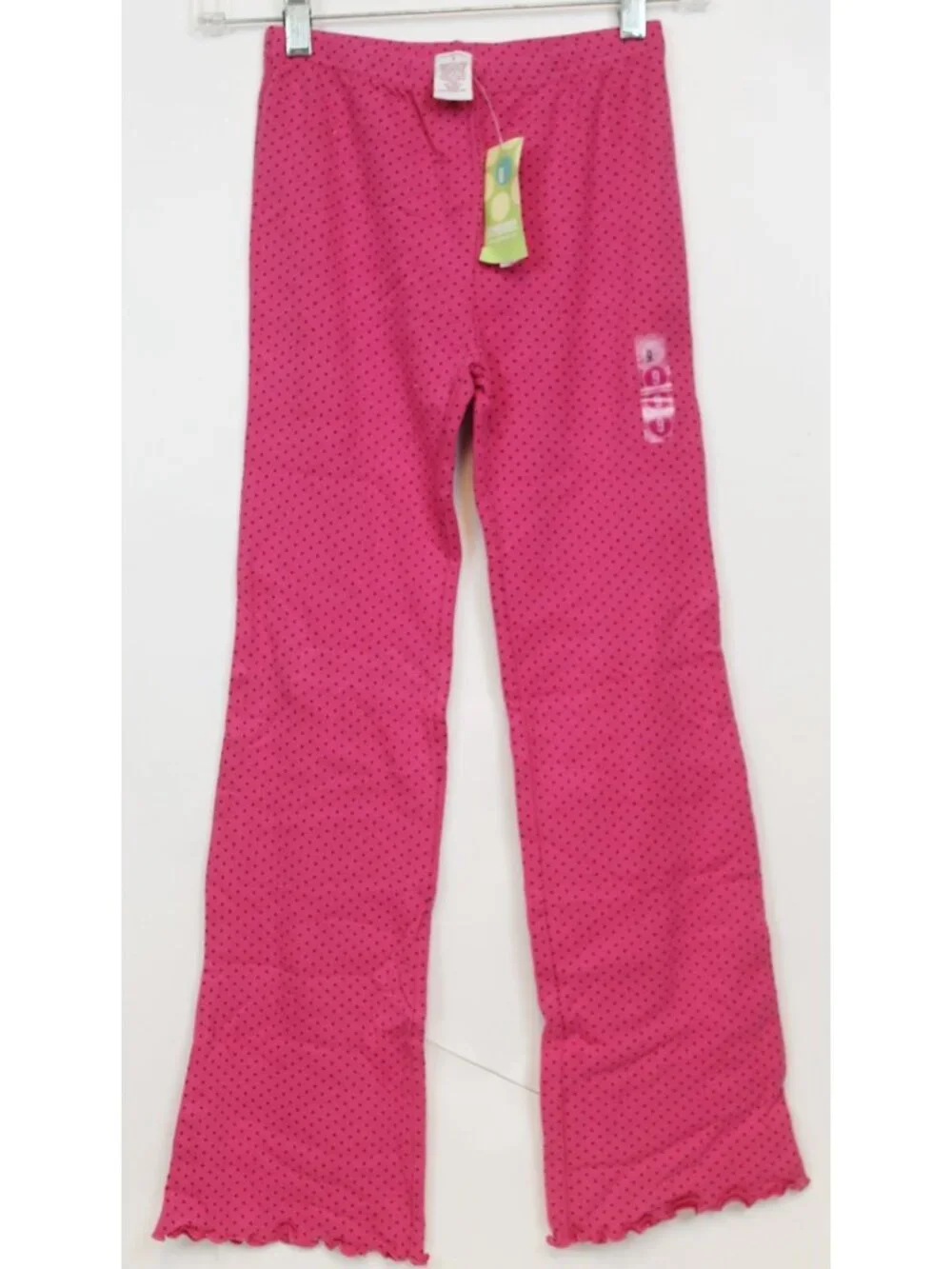 2004 Gymboree City Sidewalk Leggings sz 9 Pink Polka Dot Lettuce Edge Fall Holid